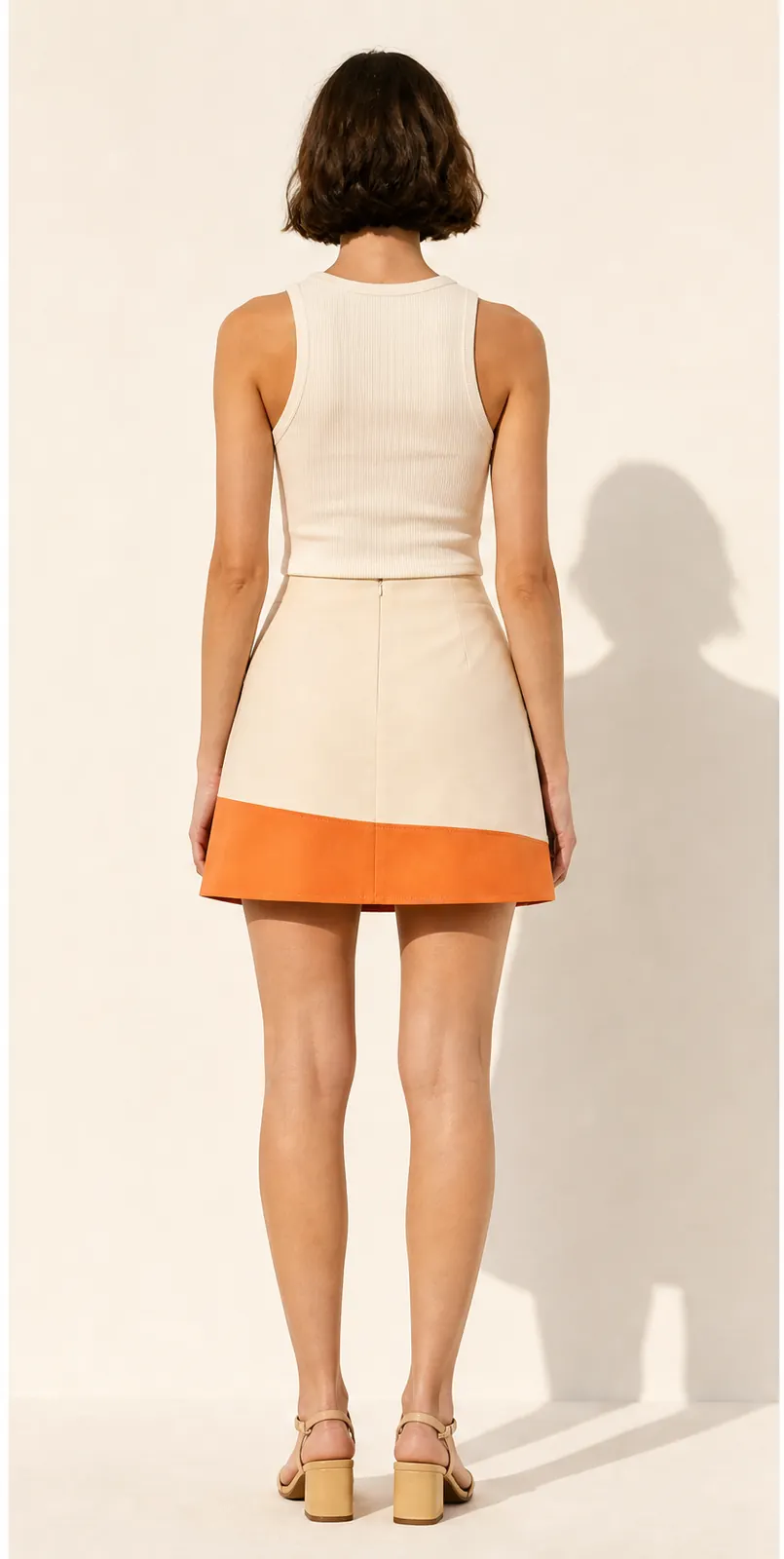 Diagonal Pleat Skirt — back view