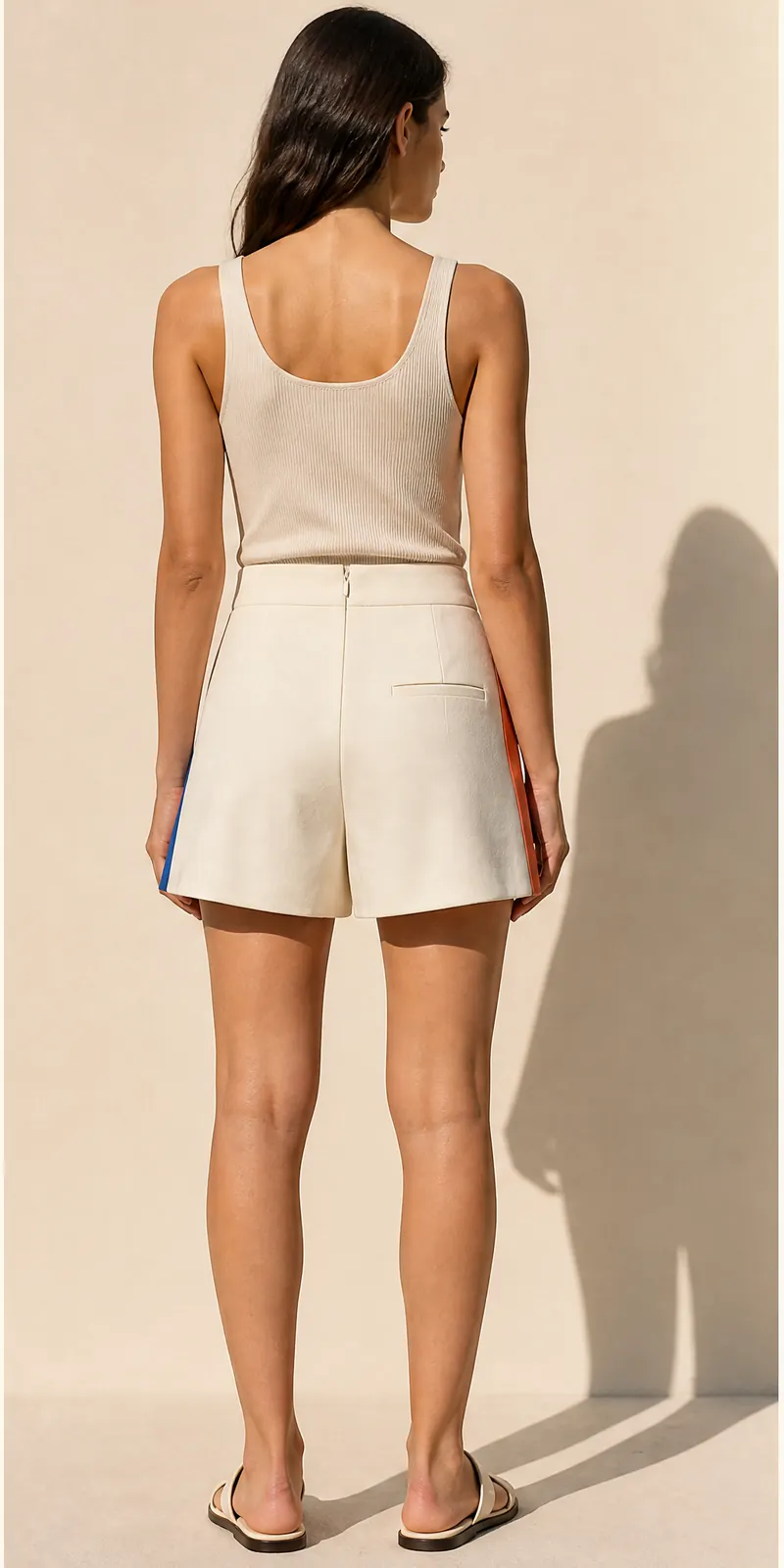 Fold Front Shorts — back view