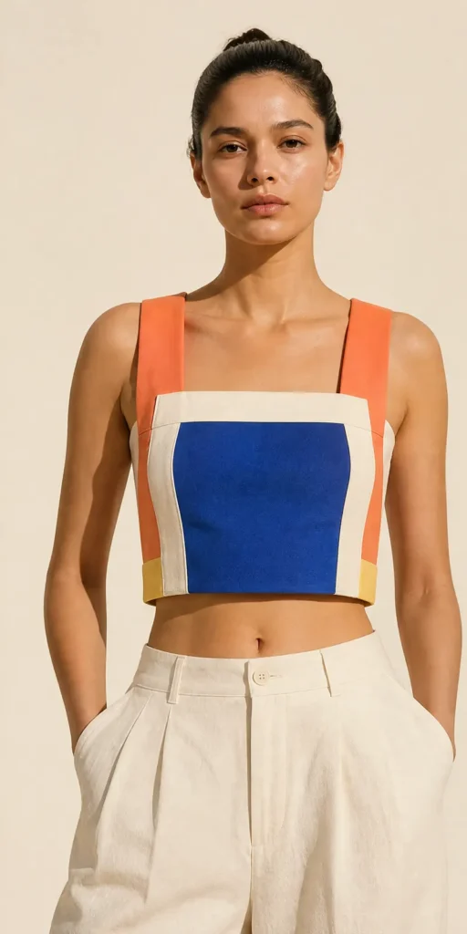 Frame Strap Top — generated front design view; physical details to be confirmed